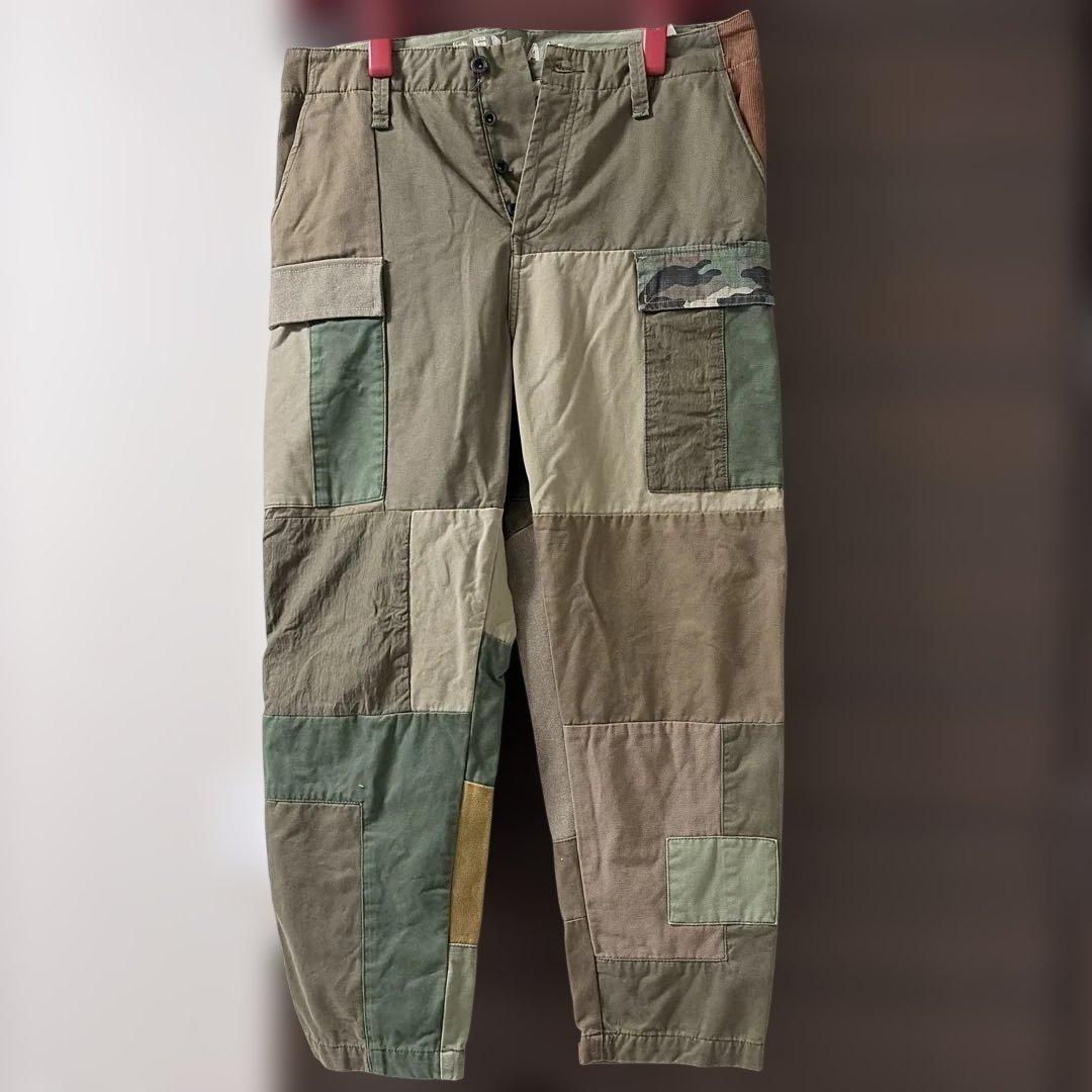 DENHAM パッチワークリメイクカーゴパンツ