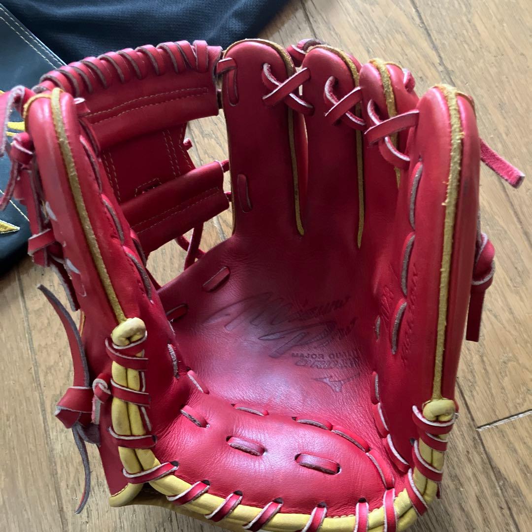 MizunoPro 軟式グローブ レッド 収納袋付き