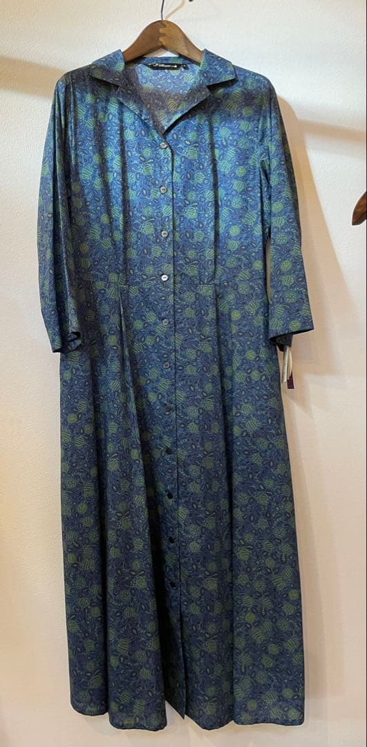 リバティワンピース M 青・緑