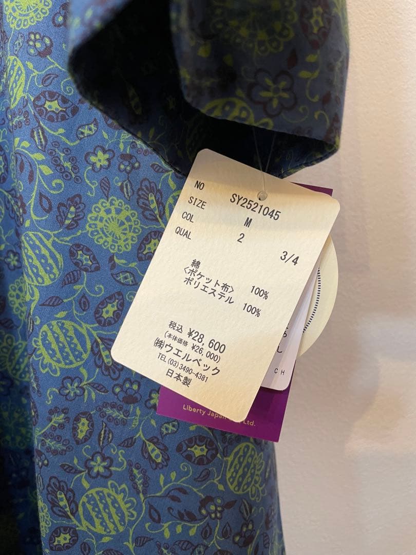 リバティワンピース M 青・緑