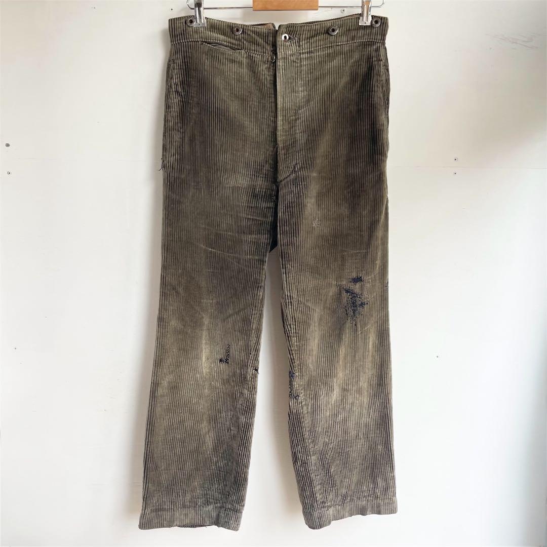 30s 40s モンサンミッシェル コーデュロイパンツ ヴィンテージ 古着