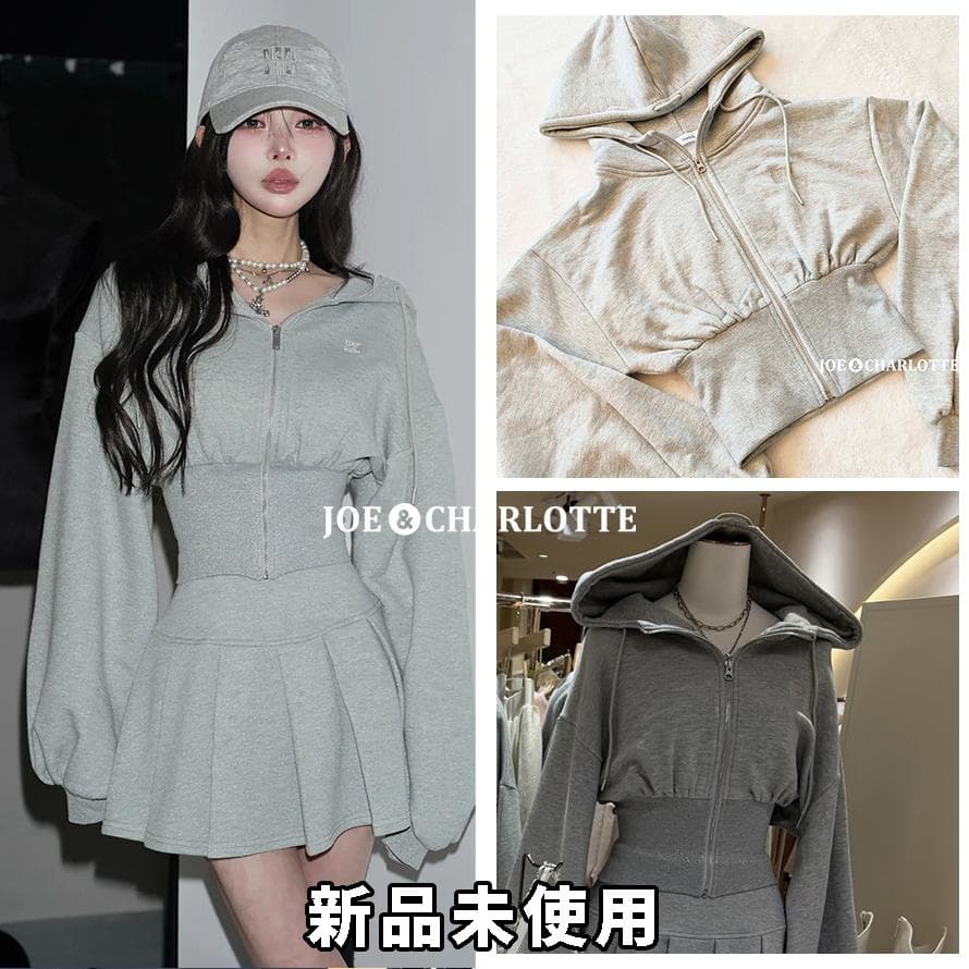 ダーリッチ darich カラーラメスウェットコルセットパーカー グレー GRY