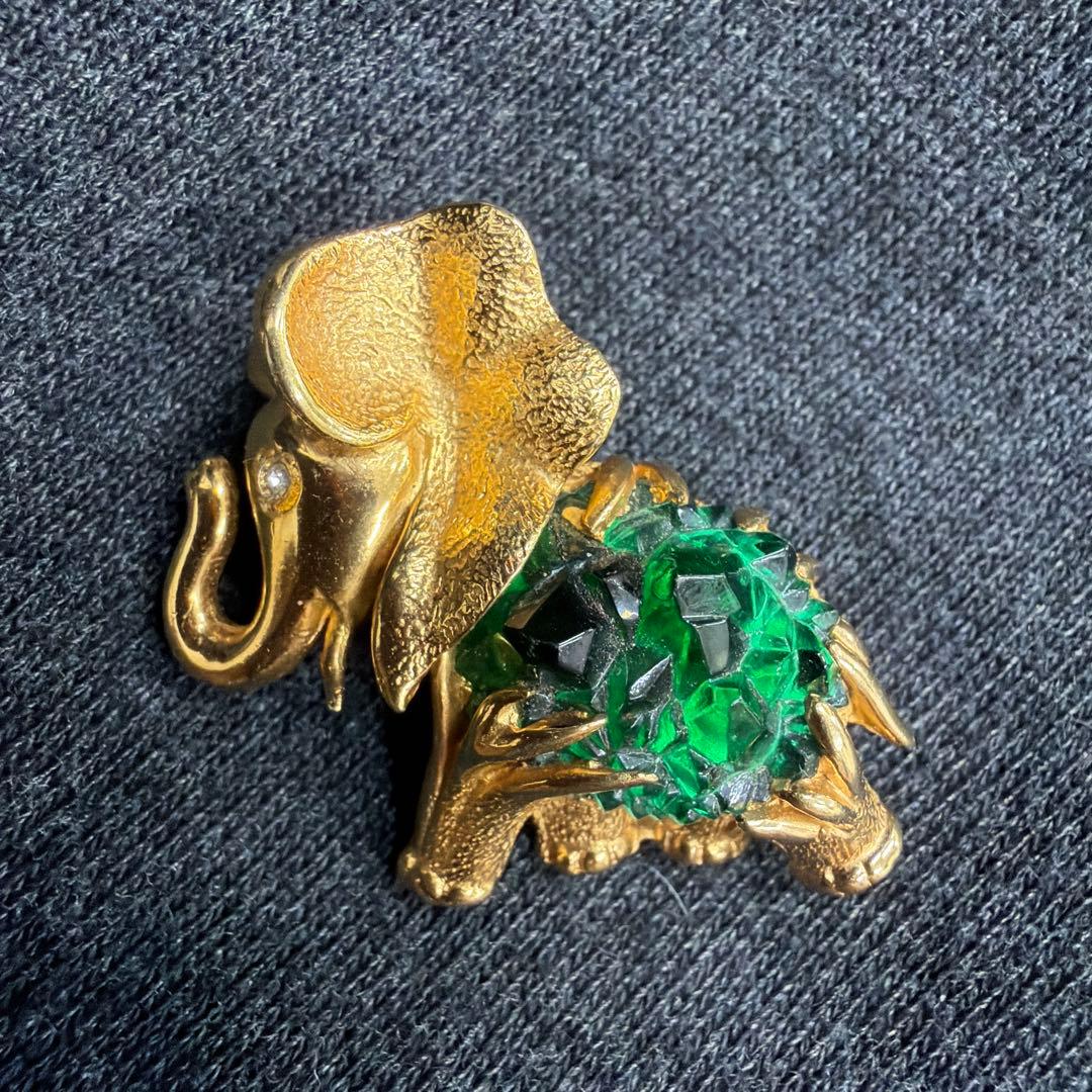 【希少】Boucherブーシェ　象　ブローチ ヴィンテージ ゴールド