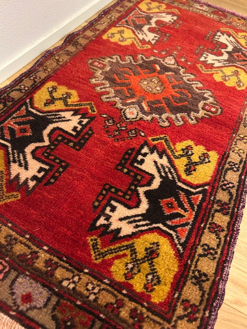 週末セール＊トライバルラグ・トルコヴィンテージラグ・ウール約46×90cm