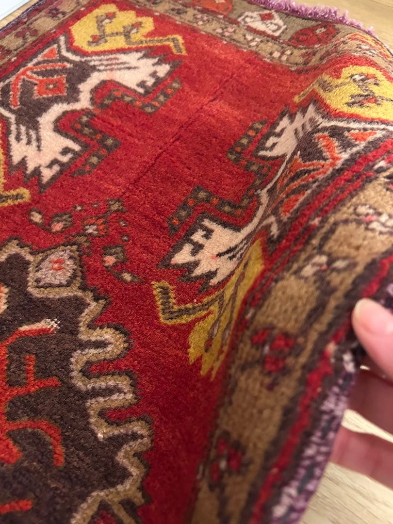 週末セール＊トライバルラグ・トルコヴィンテージラグ・ウール約46×90cm