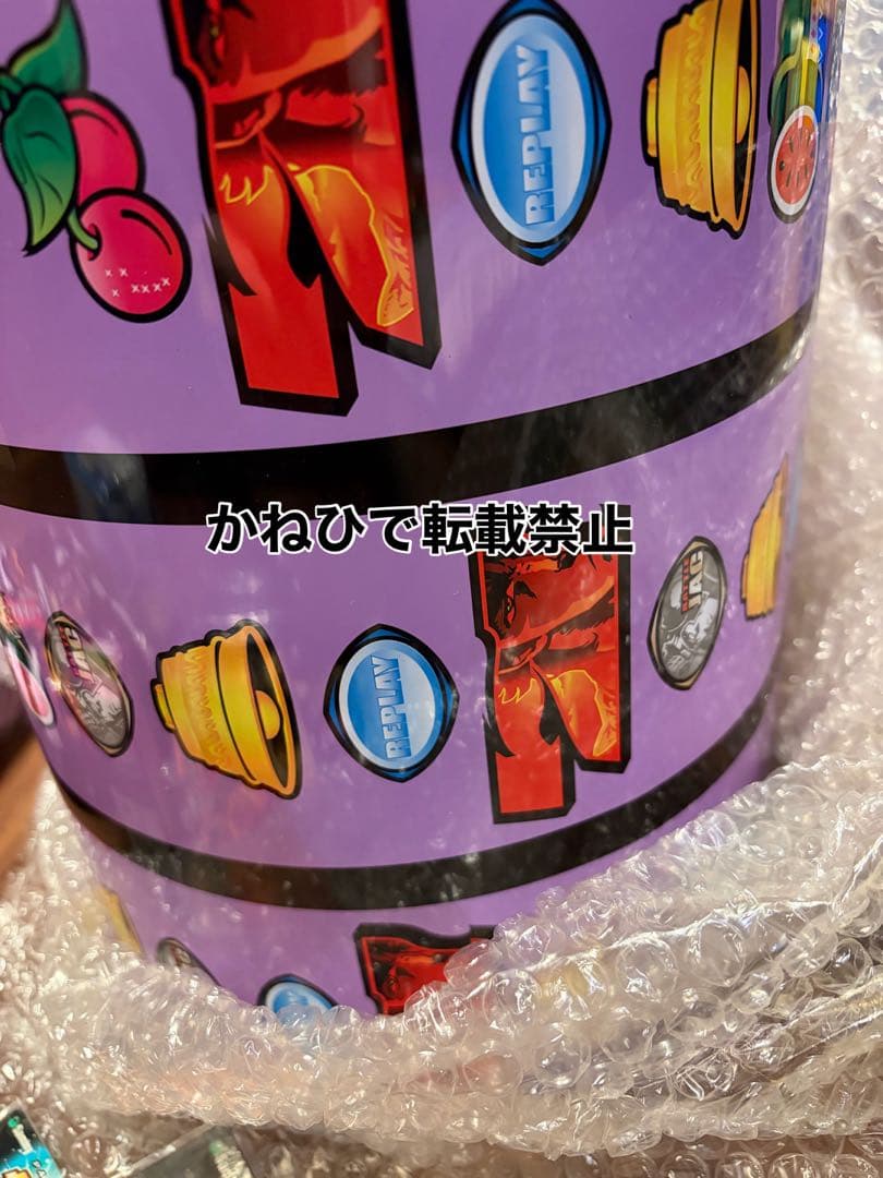 おまけ付き 初代パチスロ 北斗の拳 リール缶 ドデカセット 景品多数入り