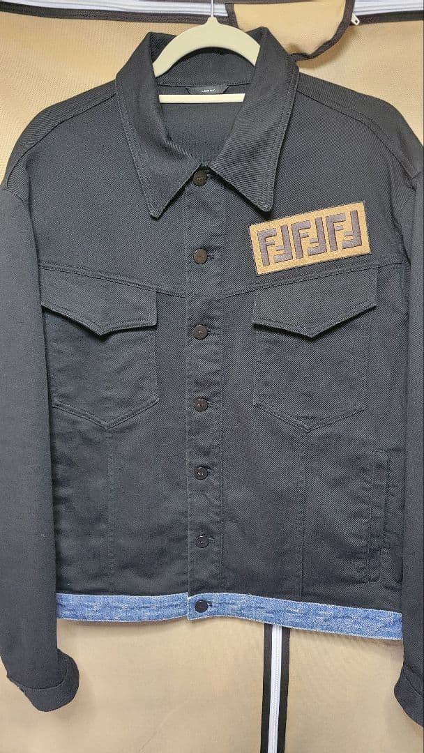 J*1様 FENDI　胸ロゴ　デニムジャケット　サイズ50