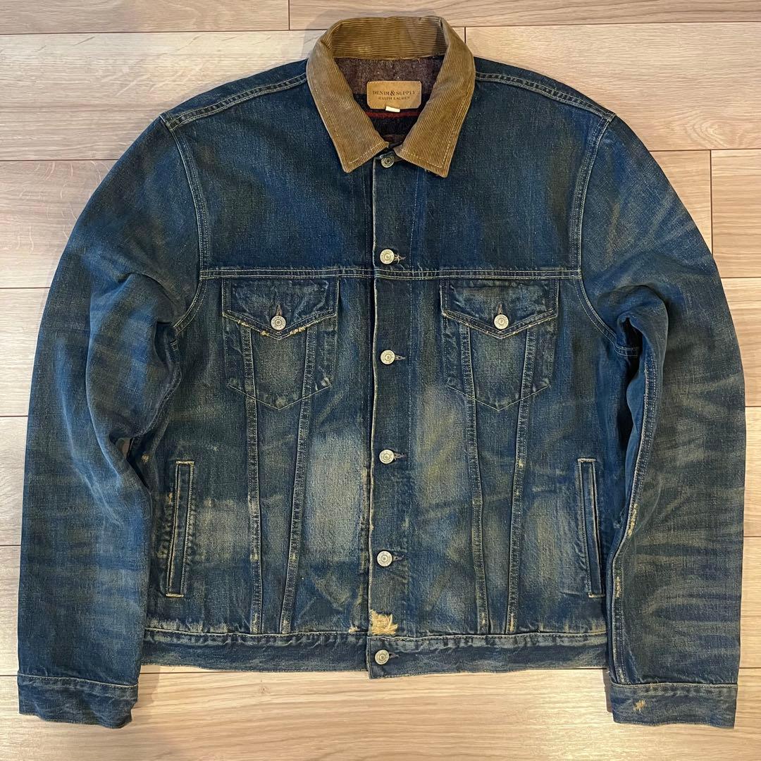 DENIM & SUPPLY RALPH LAUREN Gジャン Lダメージ加工