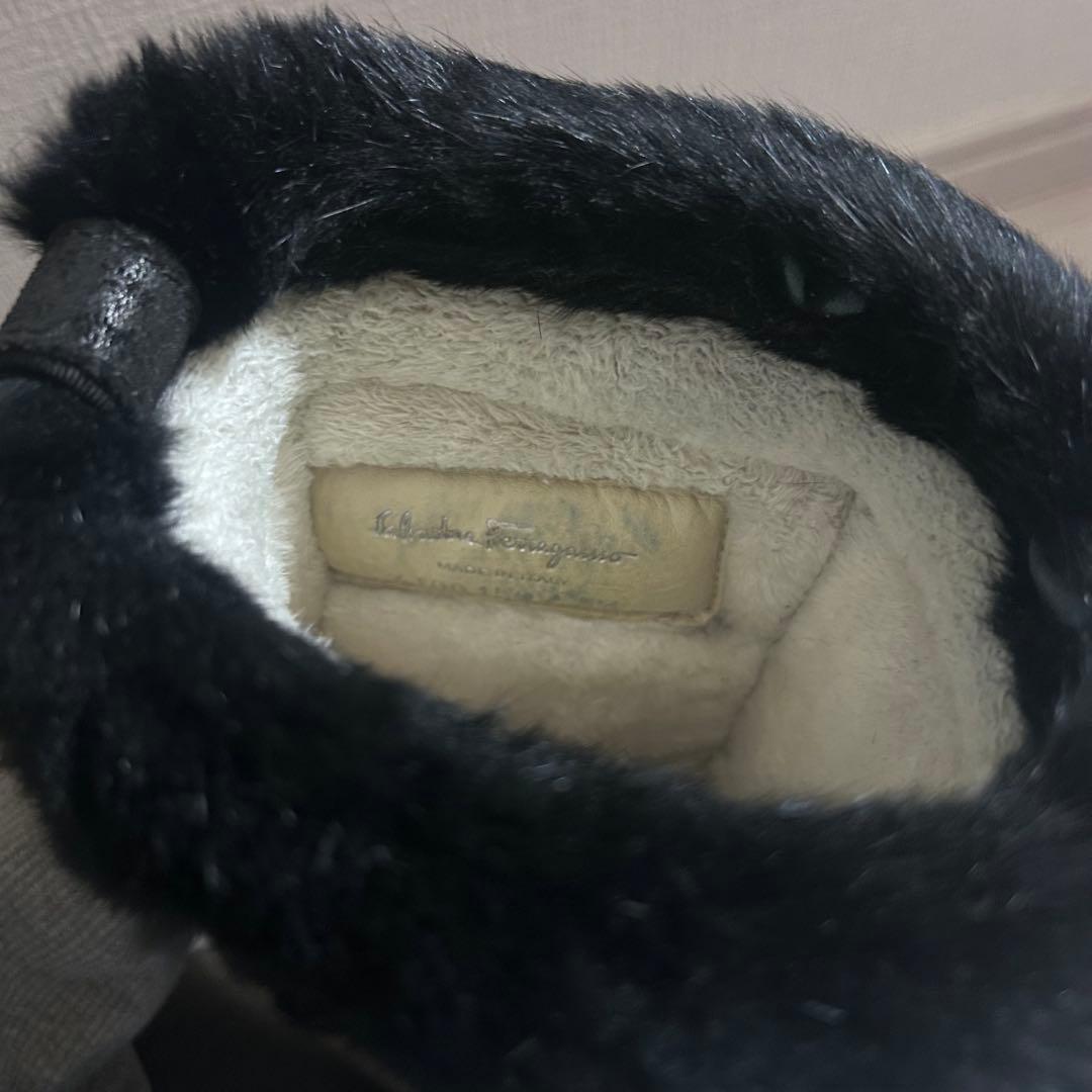 [Ferragamo]ファーブーツ　ブラック