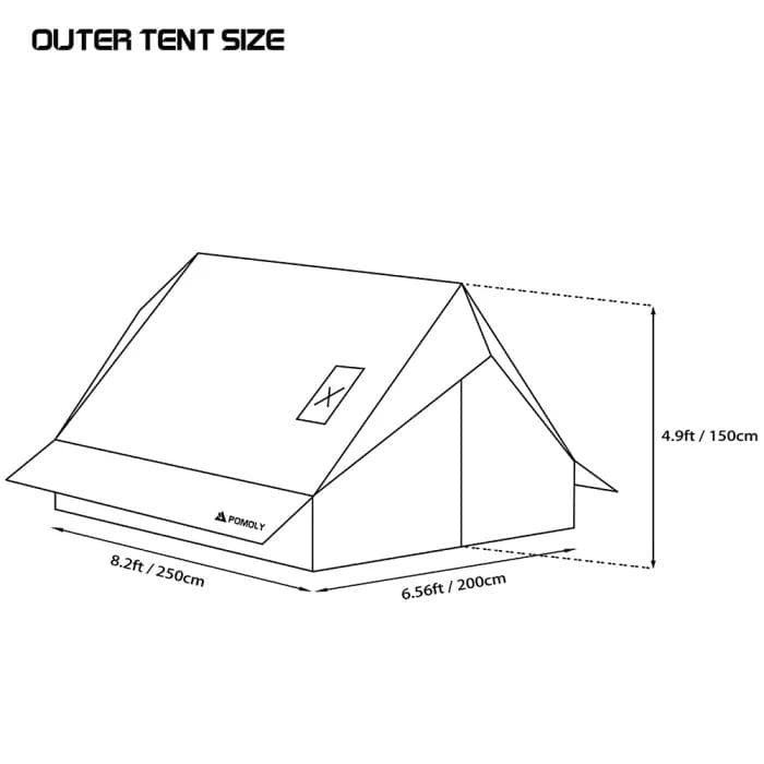 【試し張り1回】POMOLY CHALET 70 Pro | ロッジ型テント