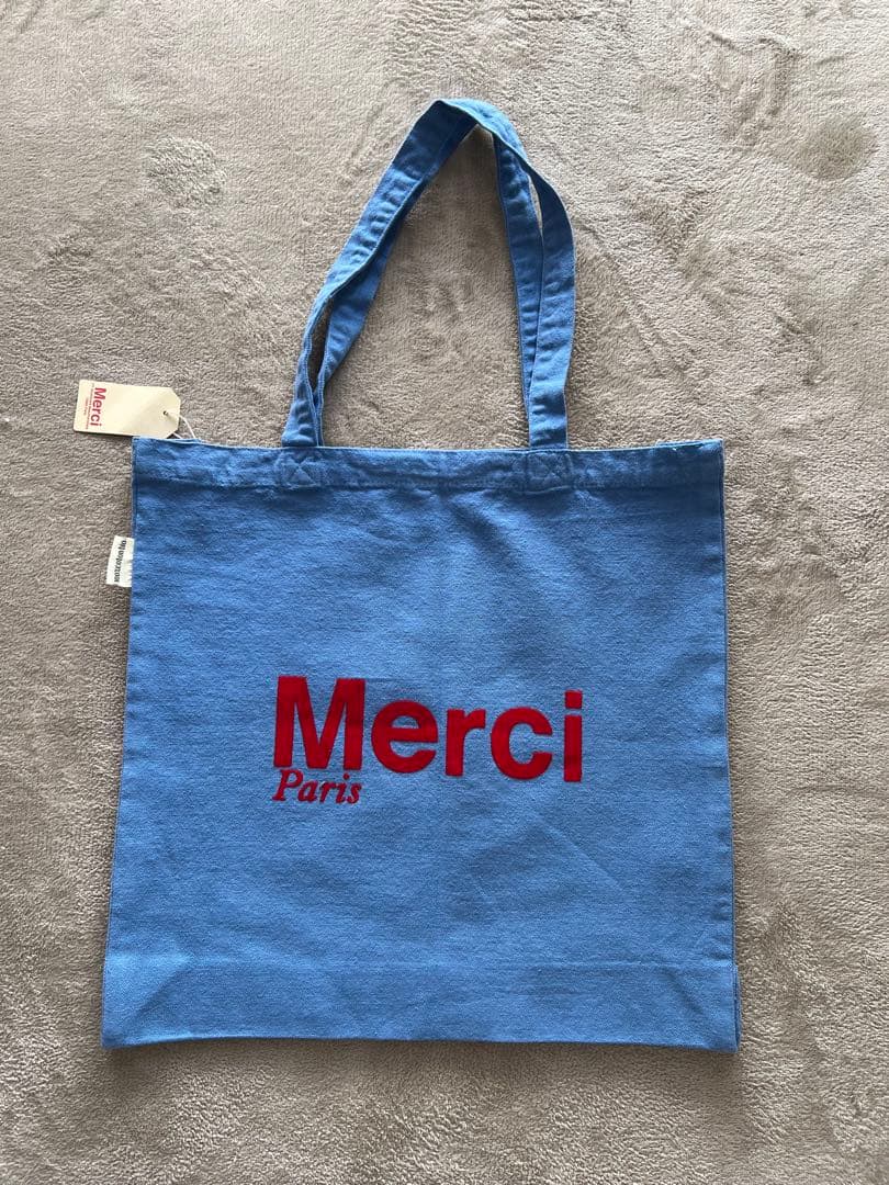 Merci ブルー トートバッグ