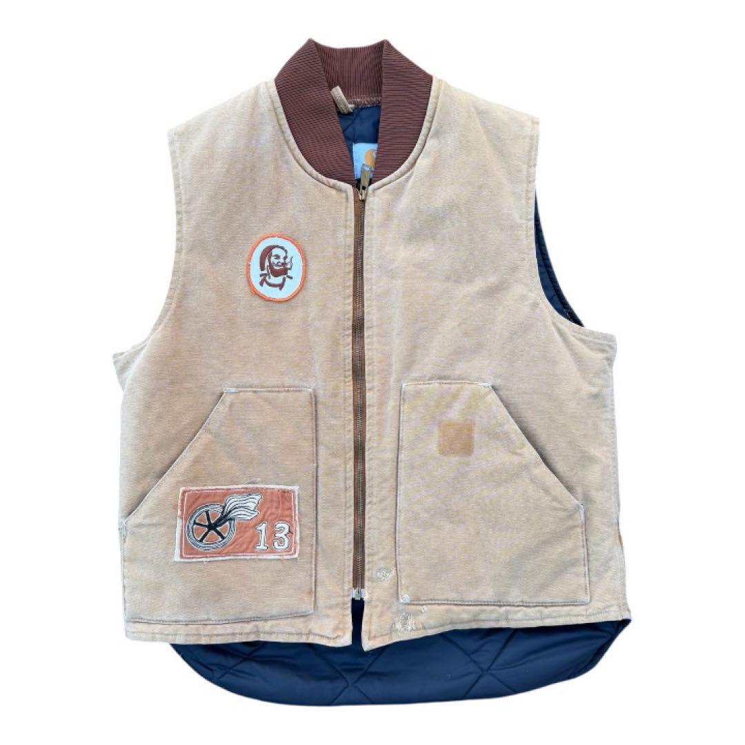 90s 星タグ　USA製　Lサイズ　carhartt ダックベスト　腰ゴム