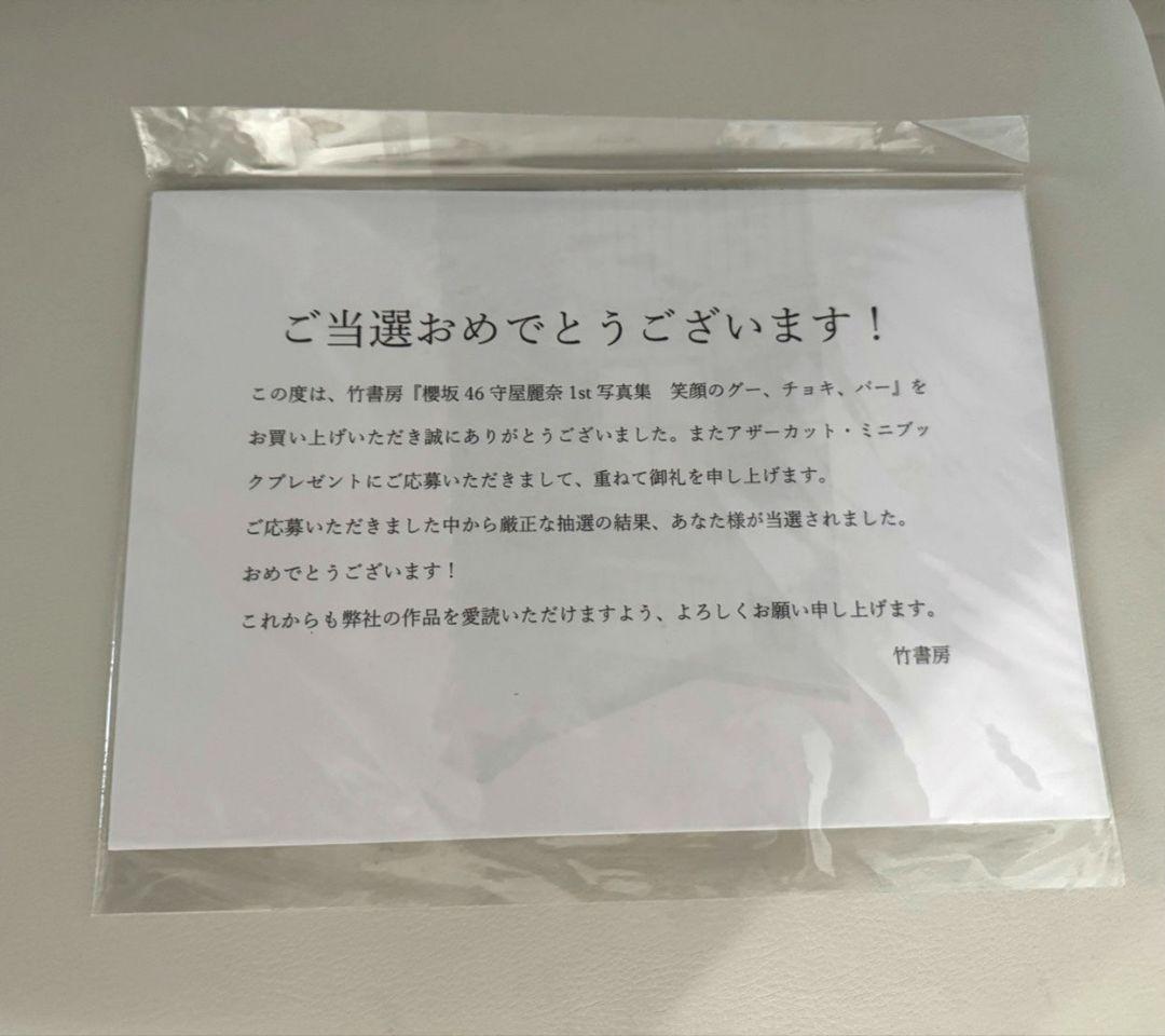 櫻坂46守屋麗奈 1st写真集「笑顔のグー、チョキ、パー」アザーカットミニブック