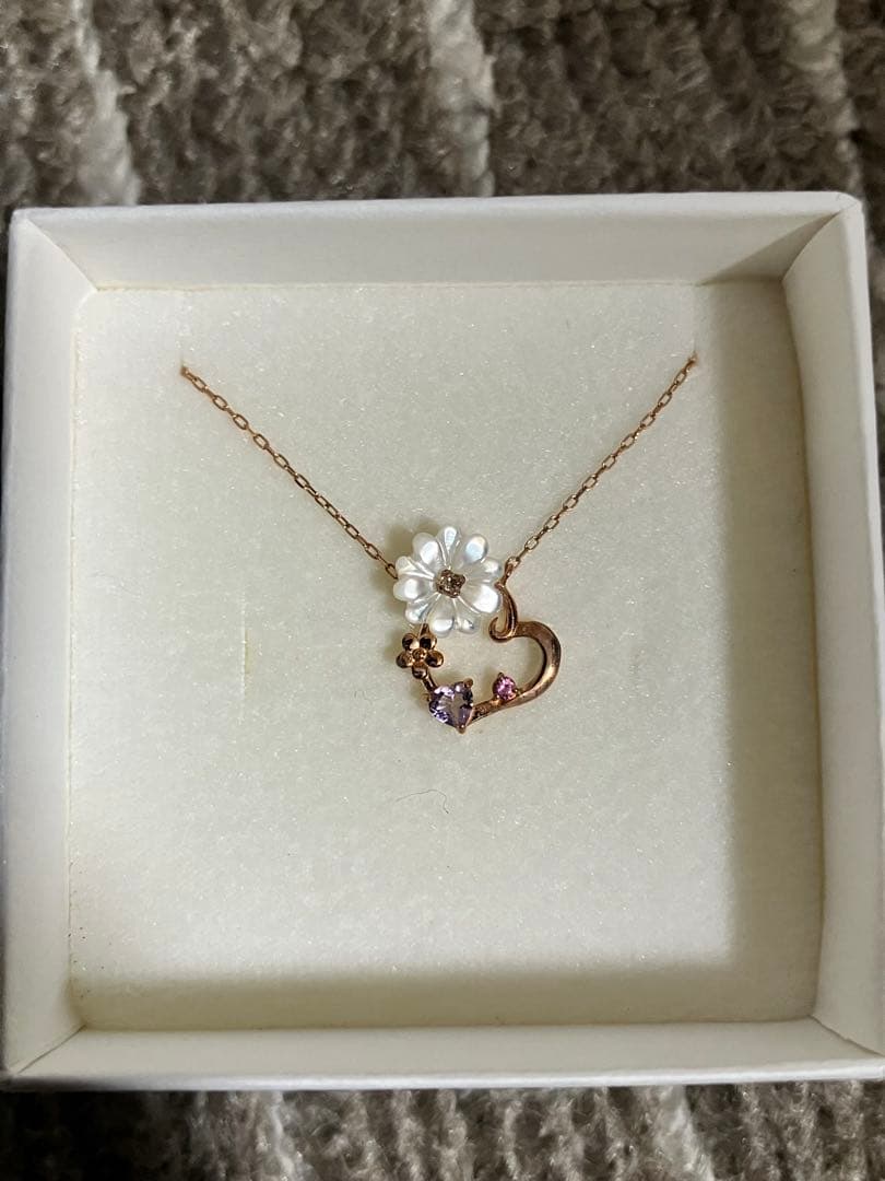 BLOOM 2月誕生花 K10 アメジスト ネックレス