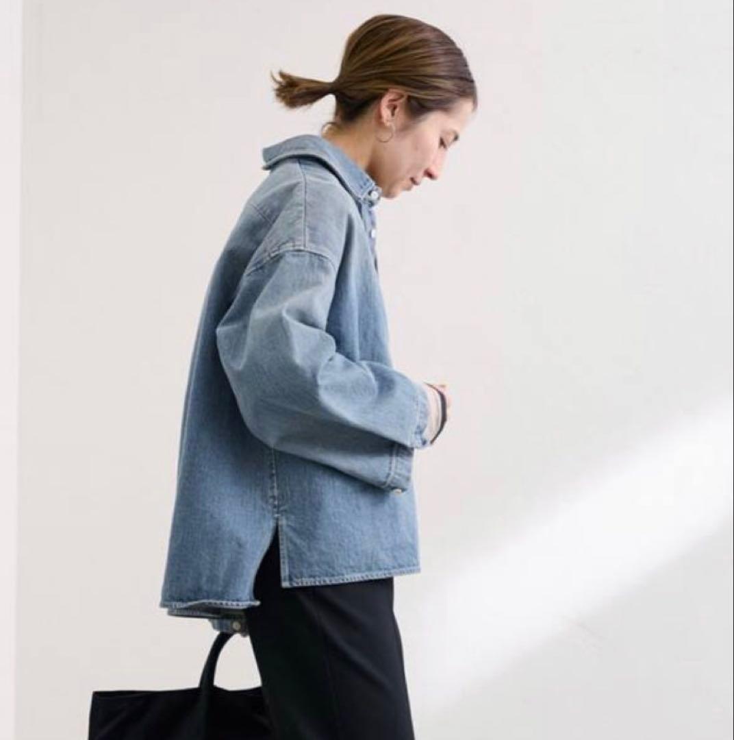 ライトブルー 長袖プルオーバーシャツ