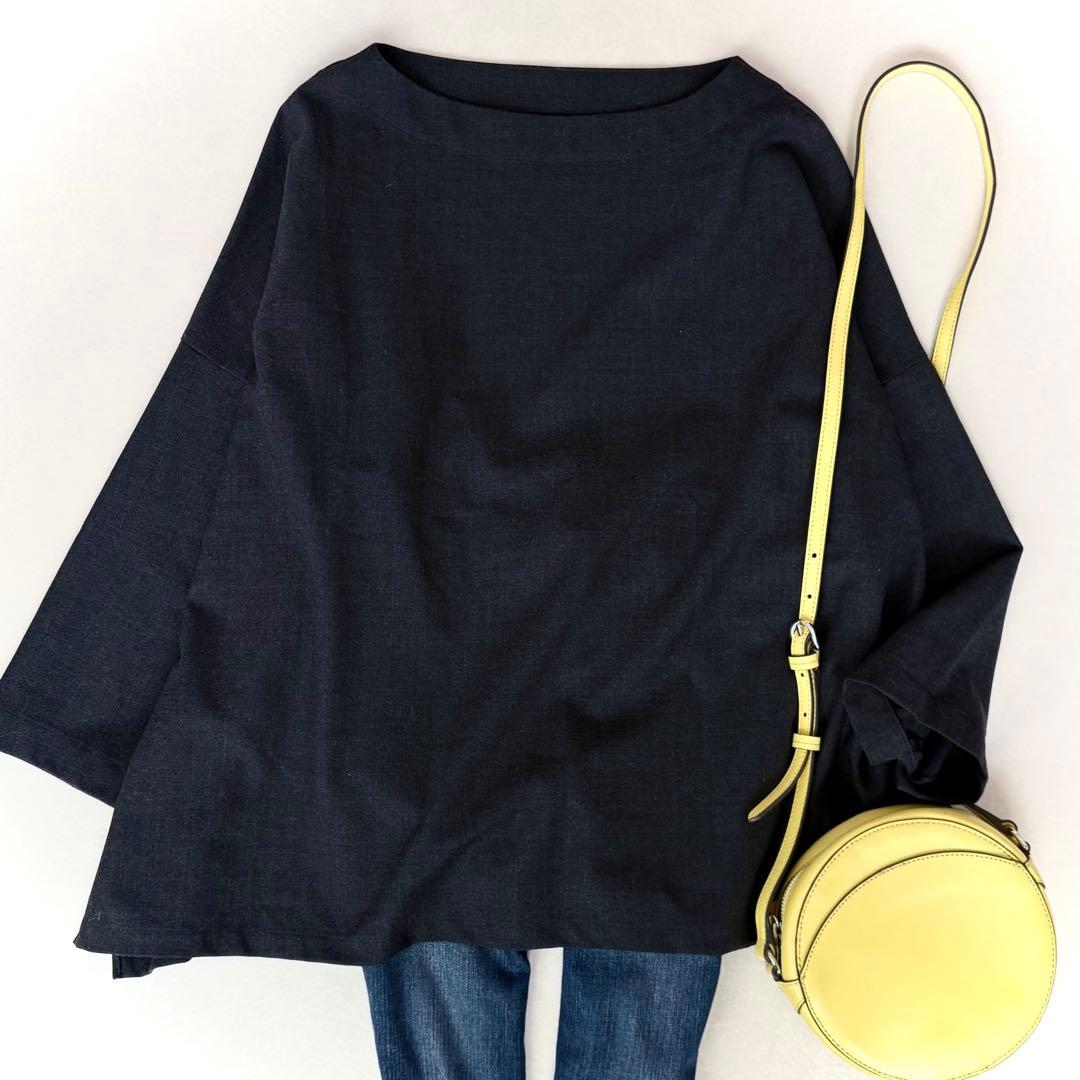 美品　ジャーナルスタンダードラックス　ミドルツイルボートネックブラウス　グレー