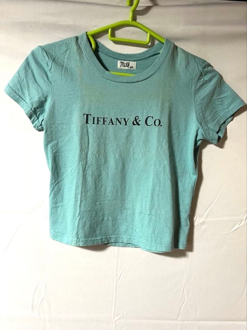 レア！ヴィンテージTシャツ Tiffany & Co. 水色 クロップドTシャツ