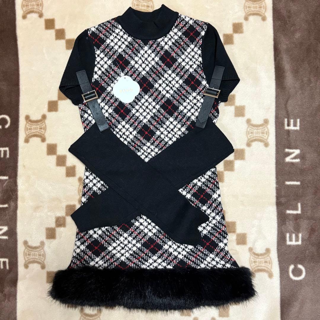 RANDY　ベルテッドプレイドファーミニワンピース