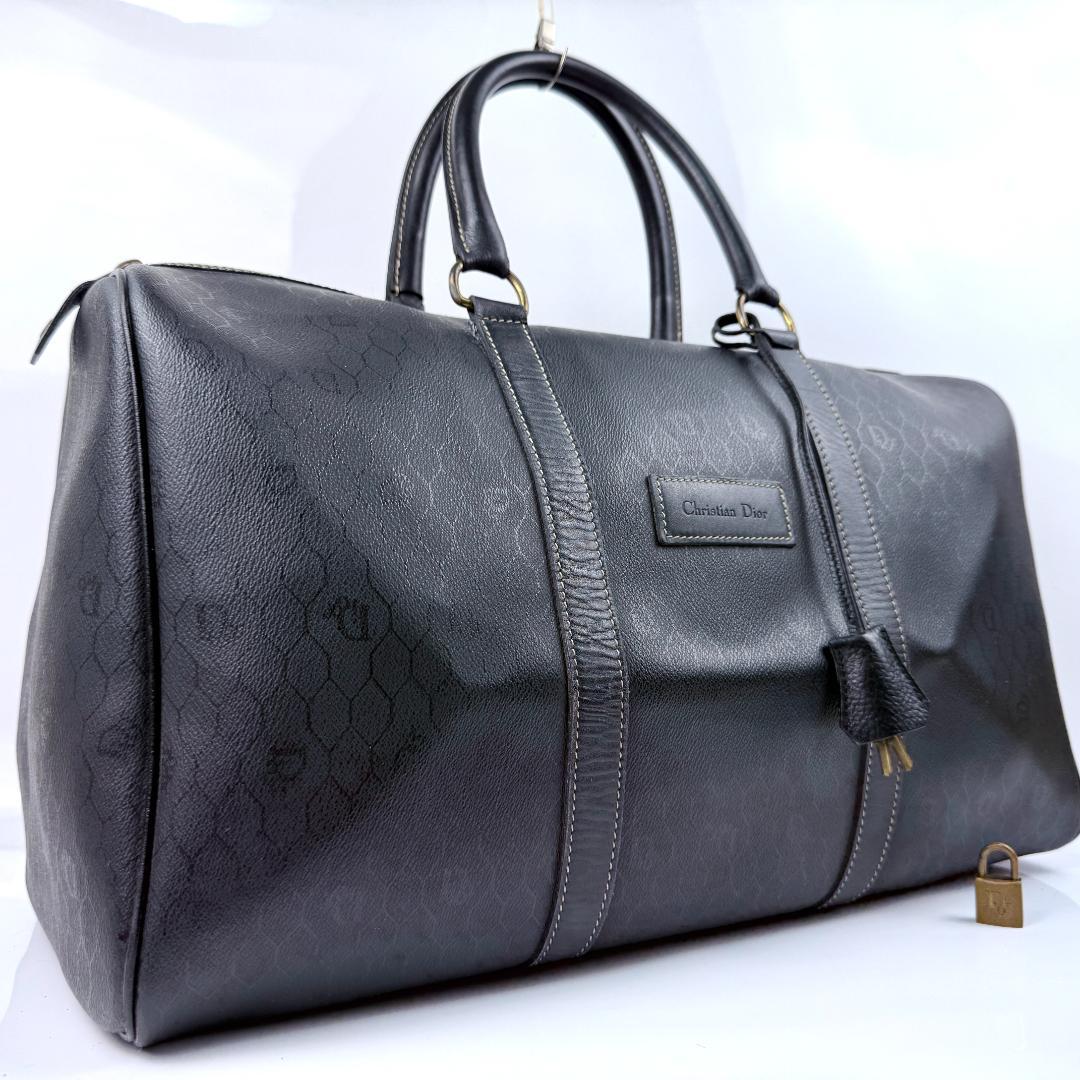 Suo 美品 ディオール ハニカム ボストンバッグ ハンドバッグ 黒