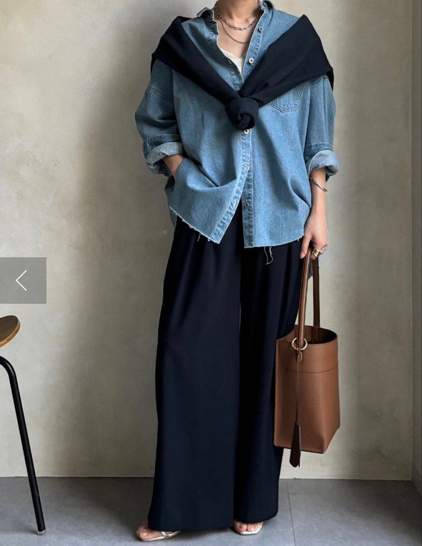 DOUDOU ダメージデニムシャツ