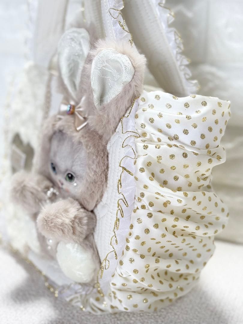 ゆ*ら様 コヤンイサムチョン　ハンドメイド　ギャザーバッグ　オッドアイ猫ちゃん