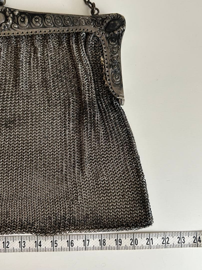 フランス購入　アンティーク　シルバー　メッシュバッグ