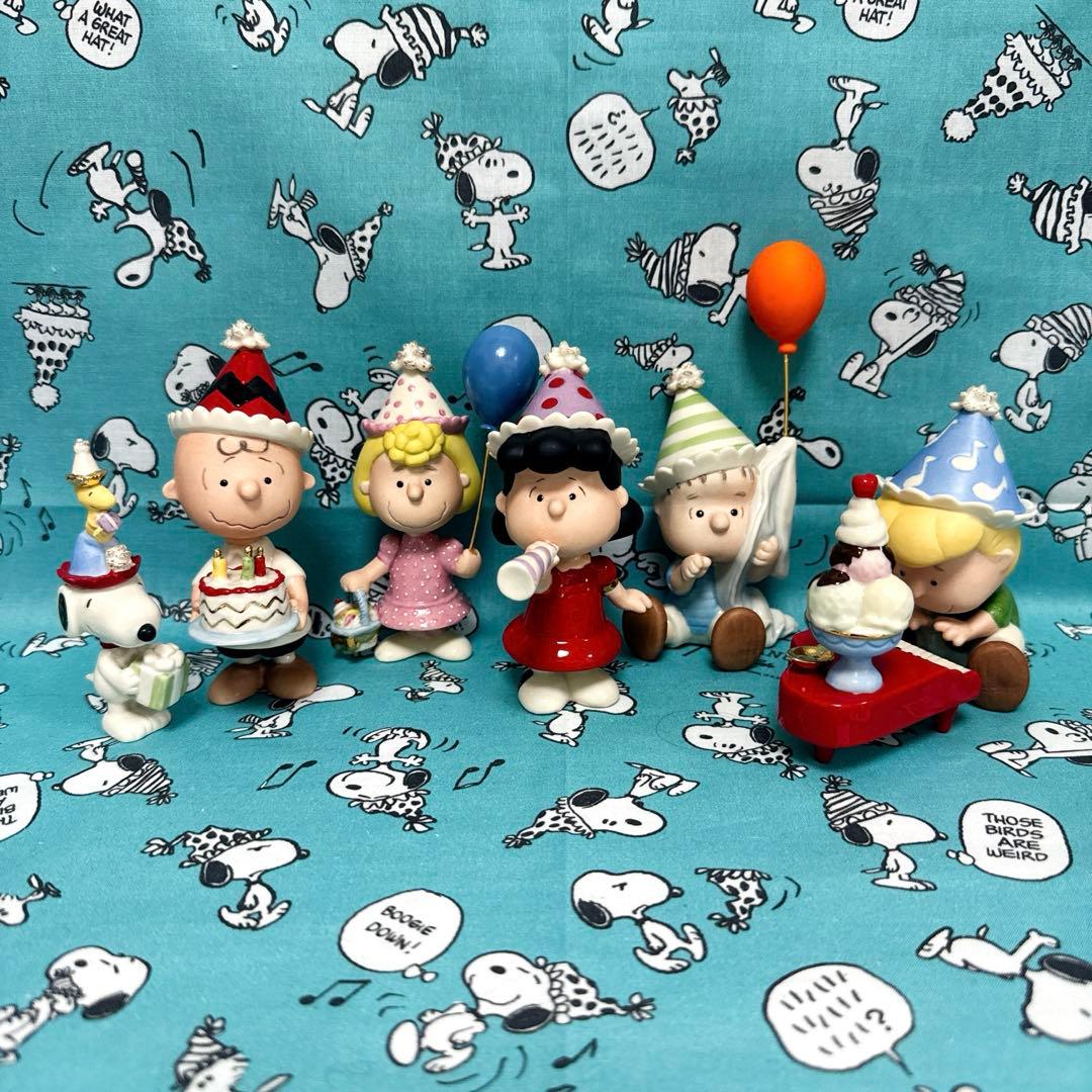 スヌーピー LENOX 陶器 海外 置物 バースデー 7点セット