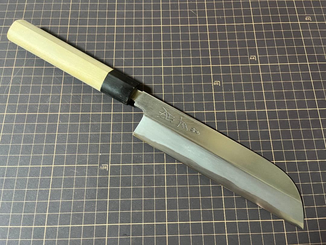 KK正本総本店 むきもの 薄刃包丁 水牛柄 白鋼ニ 刃渡り18cm 美品