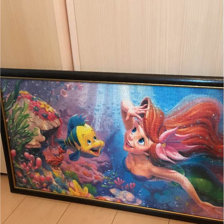 ディズニー プリンセス リトルマーメードジグソーパズル完成品 ディズニー木製額縁