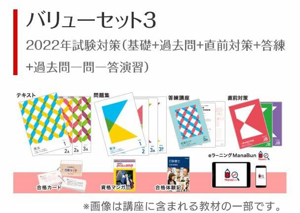 行政書士バリューセット3 2021年（基礎+過去問+直前対策+答練+一問一答）