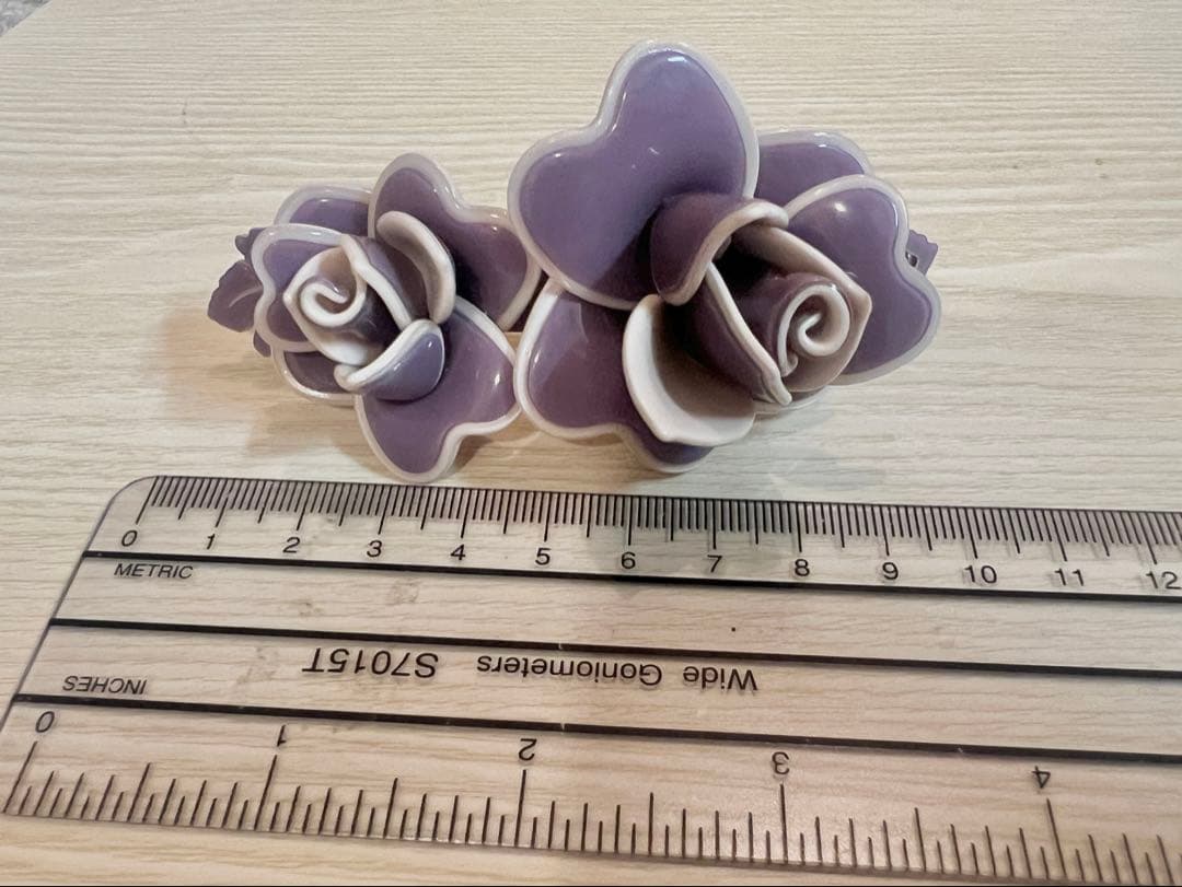 【新品箱入り】アレクサンドル ドゥ パリ 薔薇 ローズ バレッタ パープル 紫