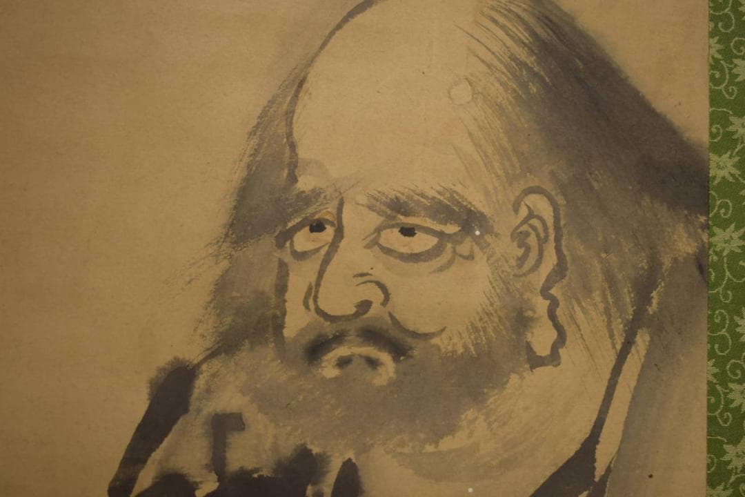 不詳/作者不詳/達磨図/布袋屋掛軸HI-887