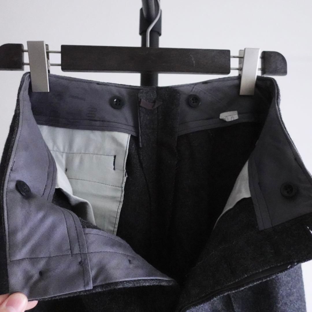 【状態良好】1960s デンマーク軍　ウールメルトン　ワイドトラウザーズ　グレー