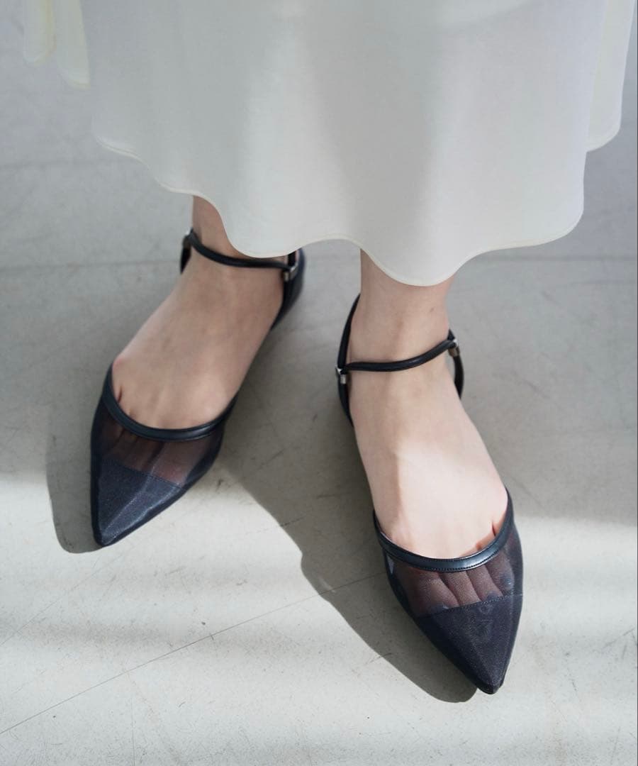 ポインテッド2WAYストラップチュールミュール　le talon