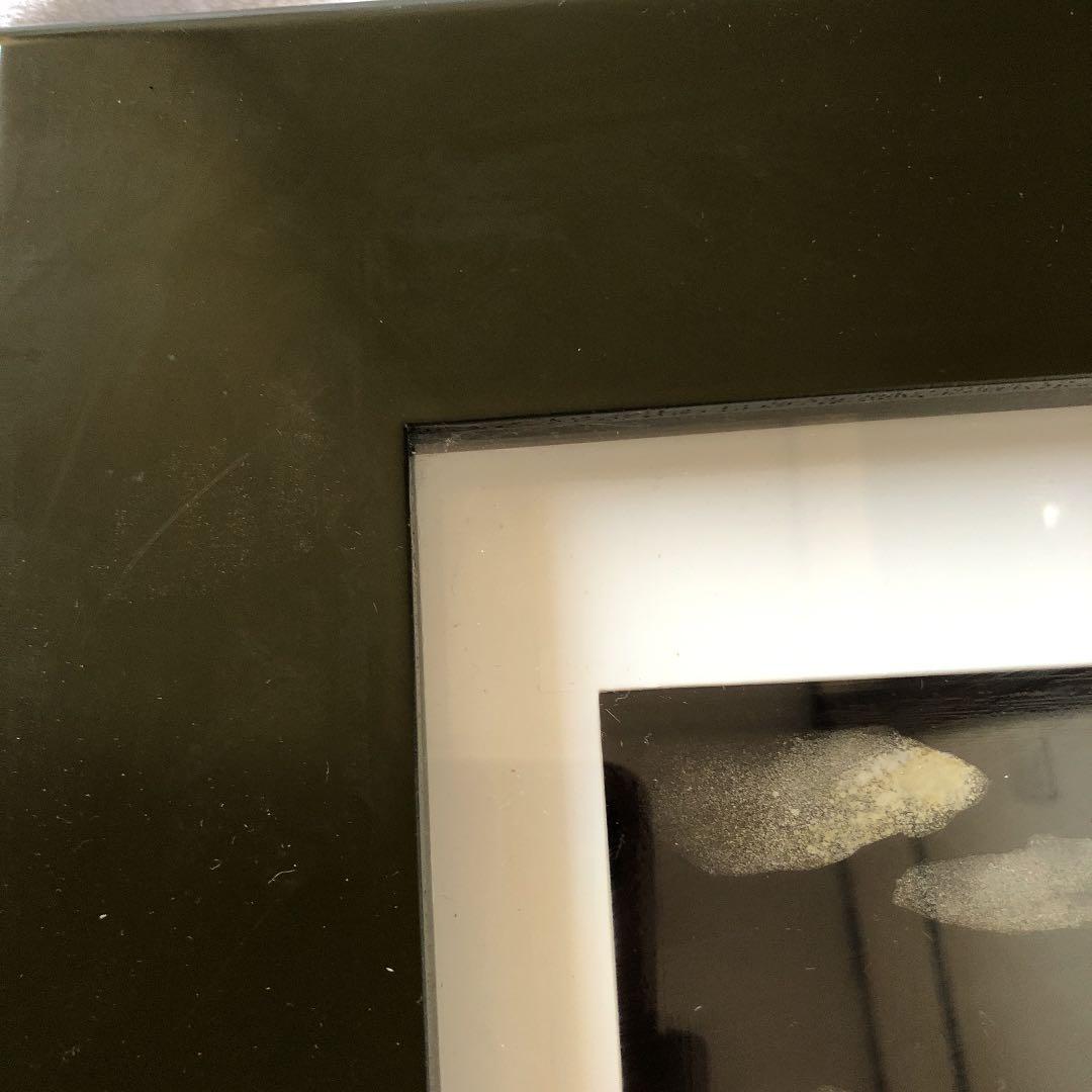 ハンドペイント　新品未使用　黒　風景画　モダンアート　漆塗り　飾り　額縁