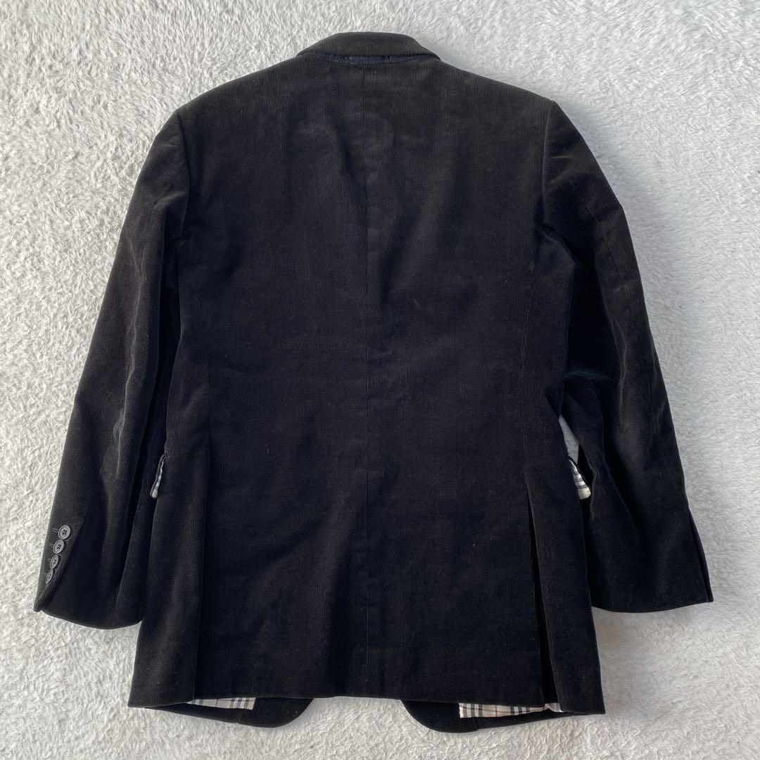 【美品】バーバリーブラック テーラードジャケット コーデュロイ ノバチェック M