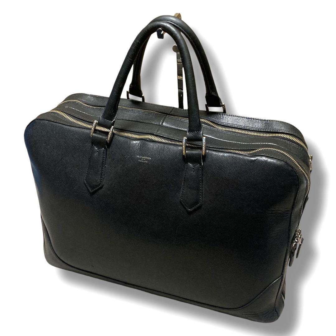 ペッレモルビダ　ビジネスバッグ　キャピターノ　2層　A4収納可　レザー　ブラック