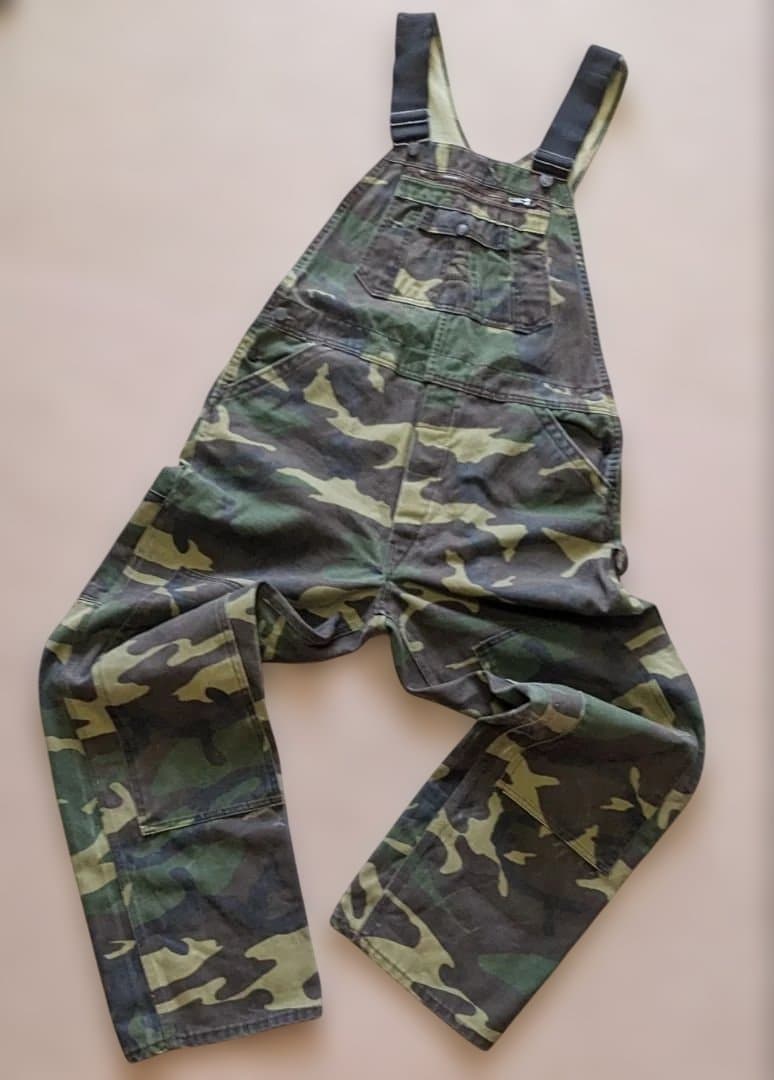90s Liberty usa製 オーバーオール 迷彩 ダブルニー W38 古着
