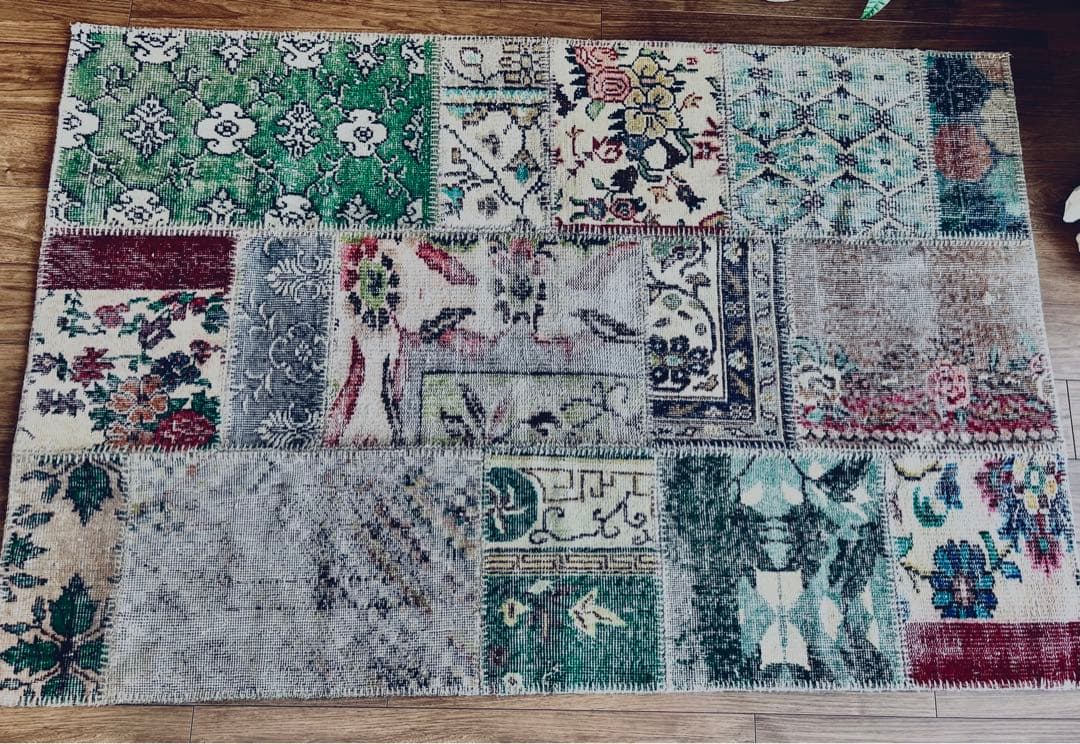 ヴィンテージ パッチワーク ラグトルコ産