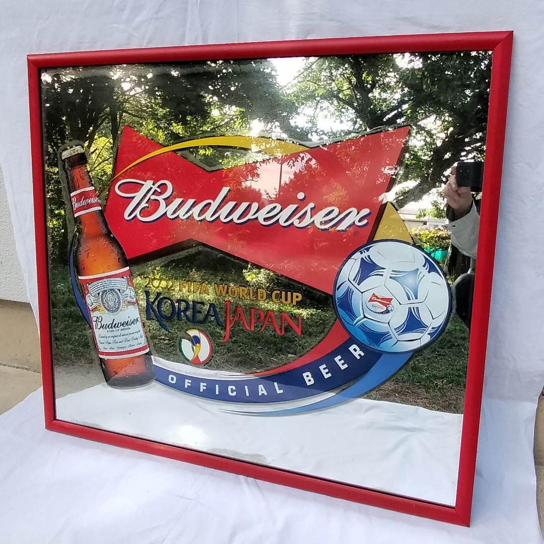 バドワイザー 特大パブミラー 85cm　2002年FIFAワールドカップ記念