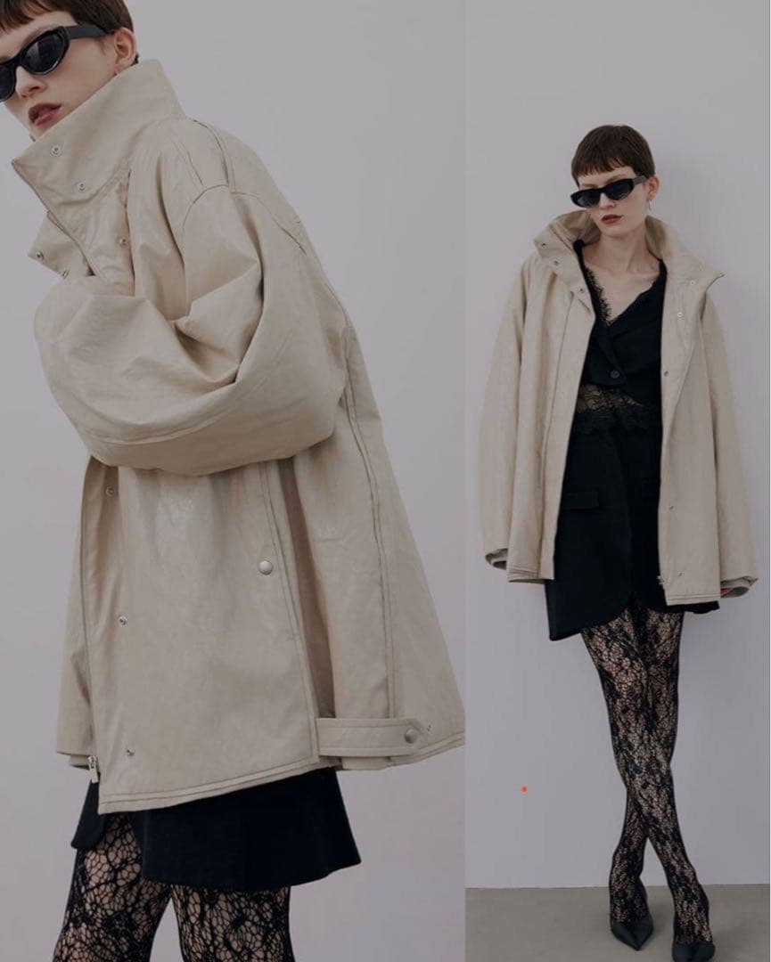 ジャケット・アウター AMERI PASTINGLIKESYNTHETICLEATHERJACKET