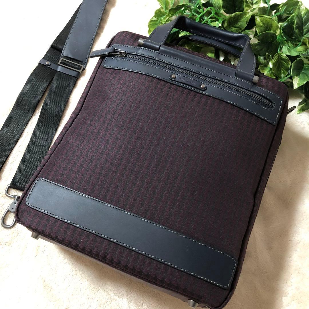 未使用　ポールスミス　ブリーフケース　ビジネスバッグ　千鳥格子　大容量　3way