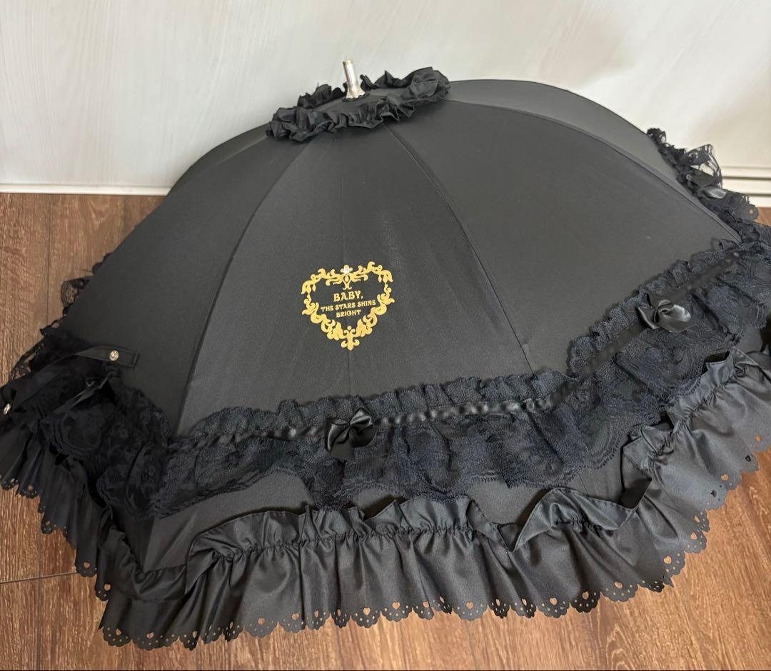 BABYプチリボンショートアンブレラ 黒