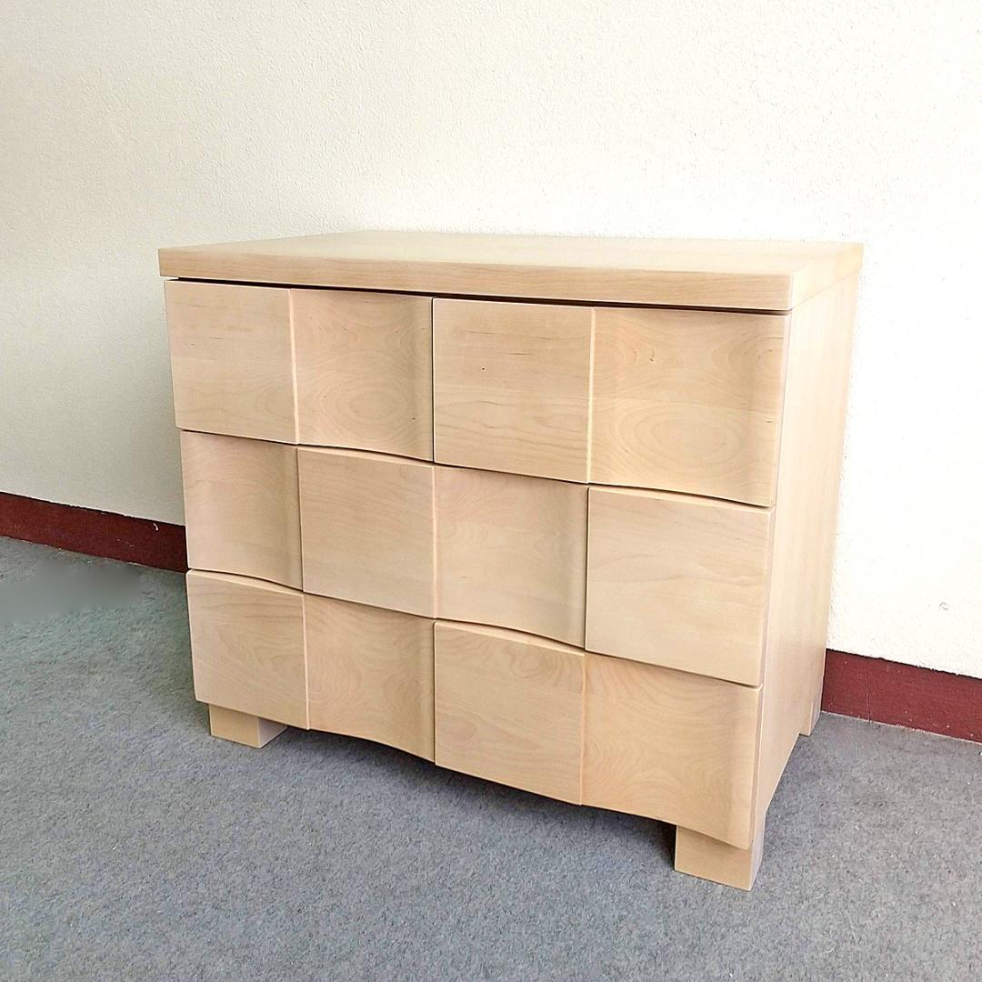 未使用訳あり品 チェスト 3段 幅70cm ナチュラル フルスライドレール引出