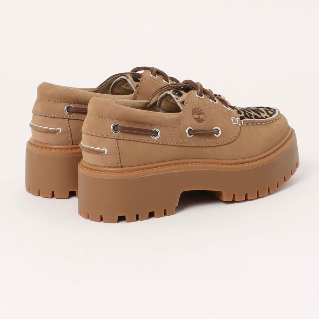 新品Timberlandティンバーランドヒョウ柄厚底ローファー 22.5