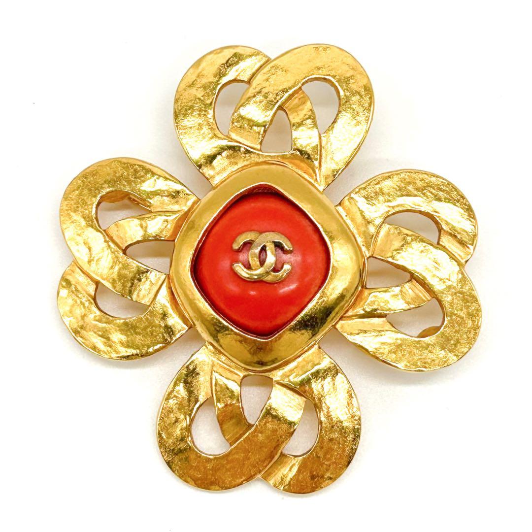 CHANEL シャネル　ブローチ　ココマーク ゴールド カラーストーン 97P