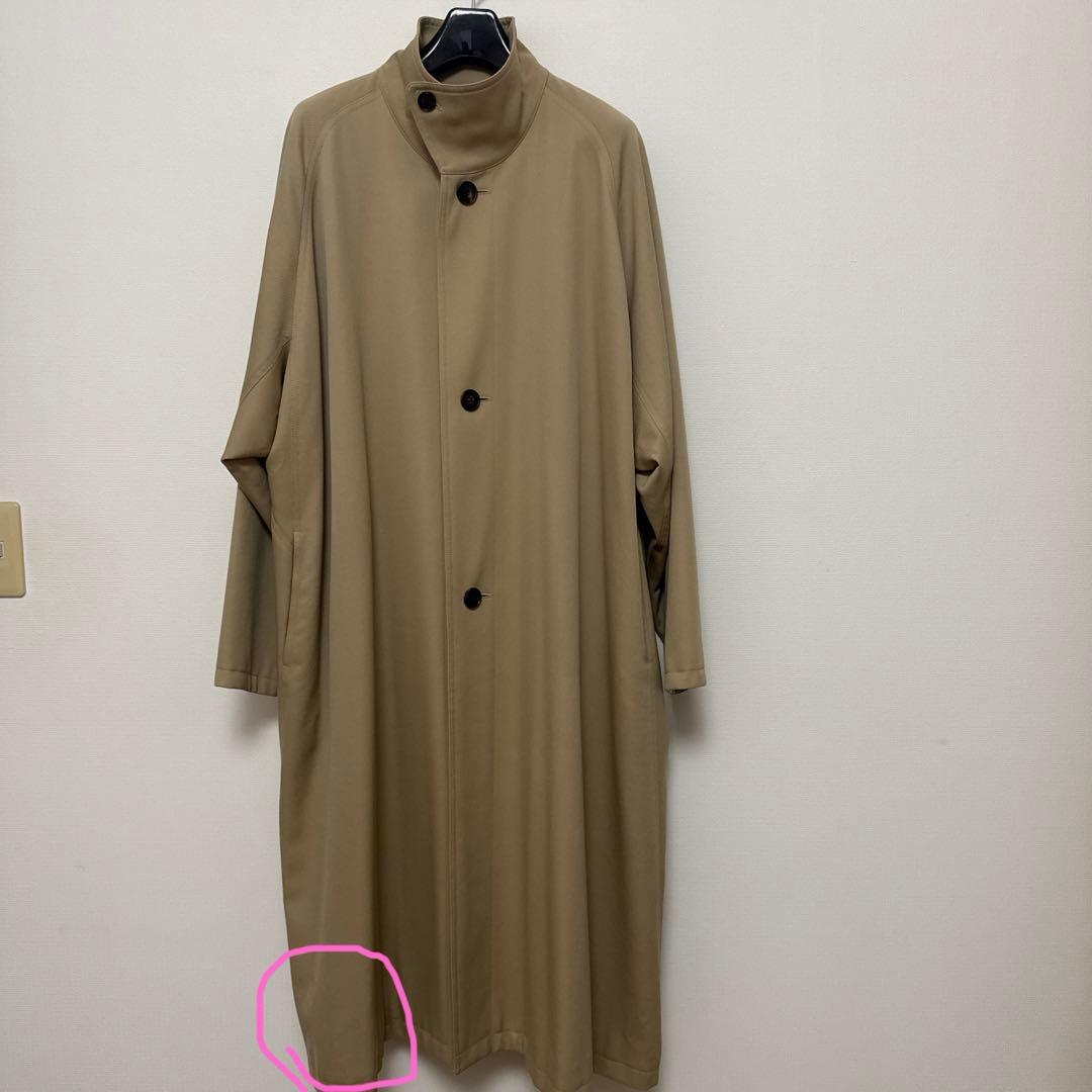 CABaN ウールギャバジン スタンドカラーコート ベージュ M