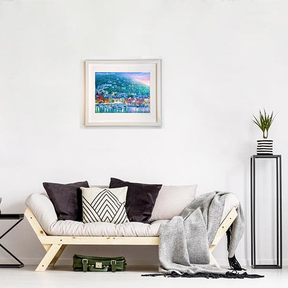 ノルウェー　ベルゲン　ヨーロッパ　風景画　水彩画　アクリル画　インテリア 北欧