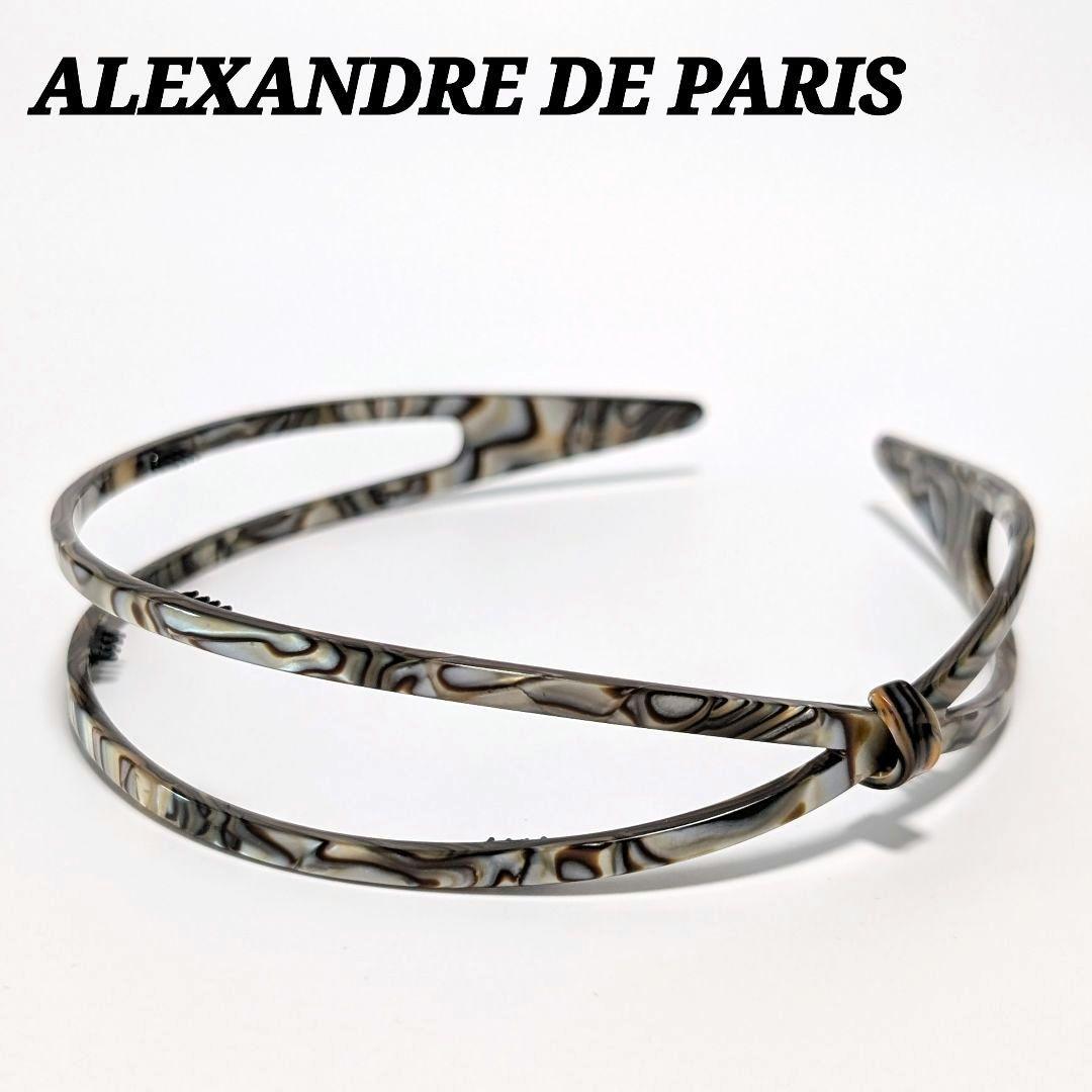 美品 ALEXANDRE DE PARIS カチューシャ へアクセサリー Aロゴ