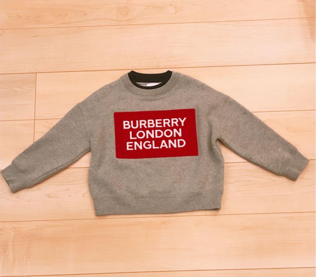 Burberry トレーナー　キッズ　6Y 110 裏起毛　ビックロゴ